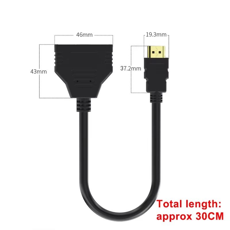 HDMI Splitter Cable 1 In 2 Out – 1.2 Meter HDMI Male to Dual Female Adapter for Monitor, TV, Projector Video Splitter HDMI Cable Adapter For HDTV DVD PS3/4 Xbox