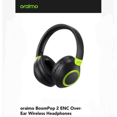 ORIGINAL!!! Oraimo BoomPop 2 OHP-610S ENC Over-Ear Wireless Headphones – Gesture Control | HavyBass™ | 50Hr Battery