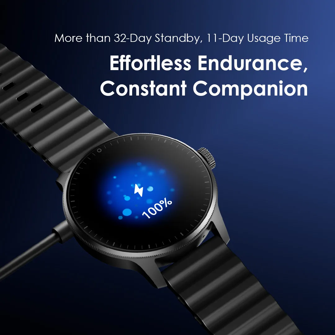 Oraimo Watch 5R Smartwatch | 2.01" AMOLED Always-On Display | Bluetooth Calling | 24/7 Heart Rate & SpO₂ Monitoring | 100+ Sport Modes | IP68 Waterproof | 7-Day Battery Life | iOS & Android Compati