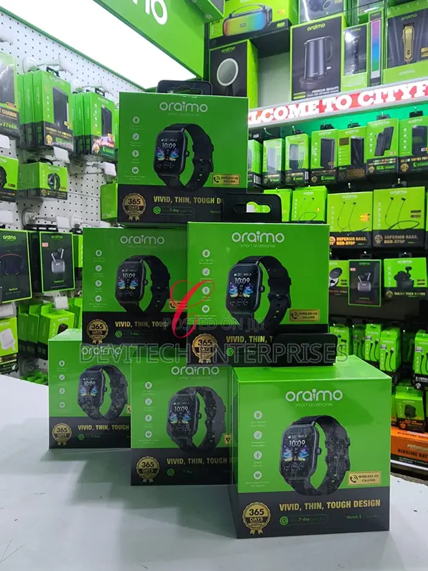 Oraimo Watch 5R Smartwatch | 2.01" AMOLED Always-On Display | Bluetooth Calling | 24/7 Heart Rate & SpO₂ Monitoring | 100+ Sport Modes | IP68 Waterproof | 7-Day Battery Life | iOS & Android Compati