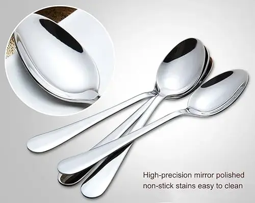 12-Piece Stainless Steel Spoon Set / Marble Handle Cutlery  – Durable & Elegant Cutlery for Daily Use. 12 matching spoons – perfect for family use or guest hosting