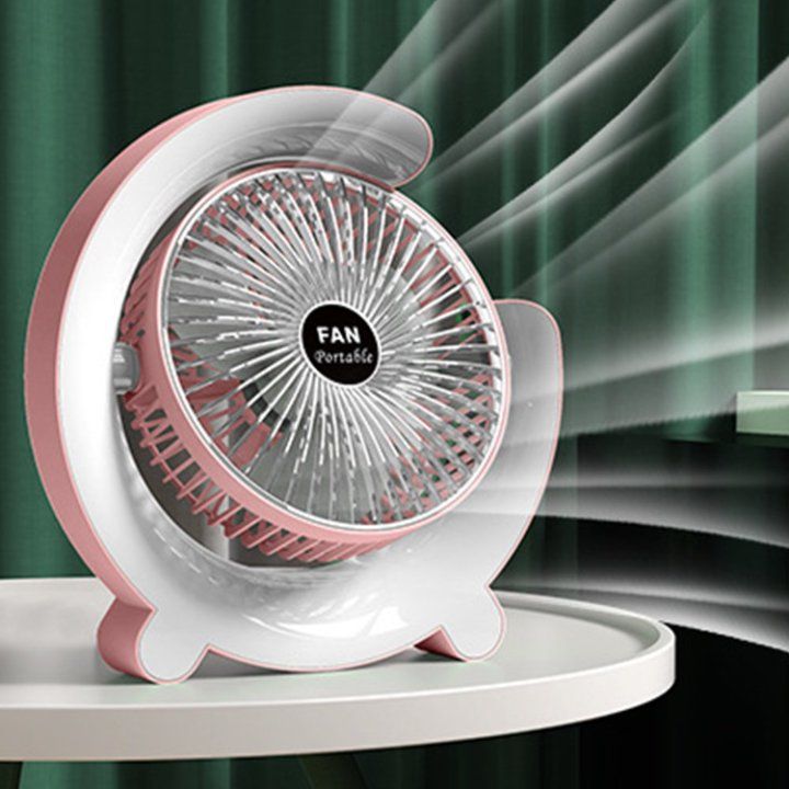 AIFIKE Modern  Desktop Fan With Glow Rainbow Three Wind Speeds And Angle Adjustment Long Battery Life(4-5 Hours) Type-c Charging Electric Small Fan-AFK111