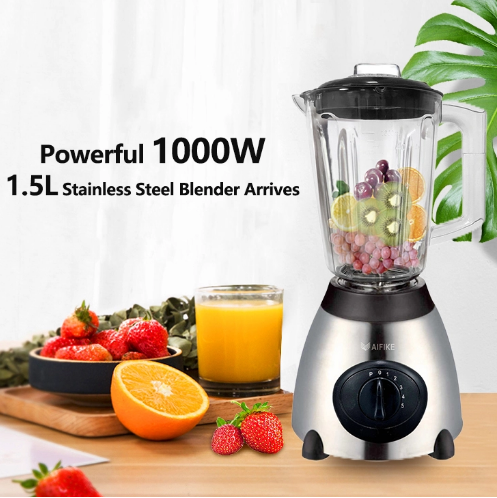 AIFIKE 1.5L 2 in 1  Blender,Grinder, smoothieHigh Motor Speed Kitchen Steel blender AFK-115 + (FREE SPICE CONTAINER)