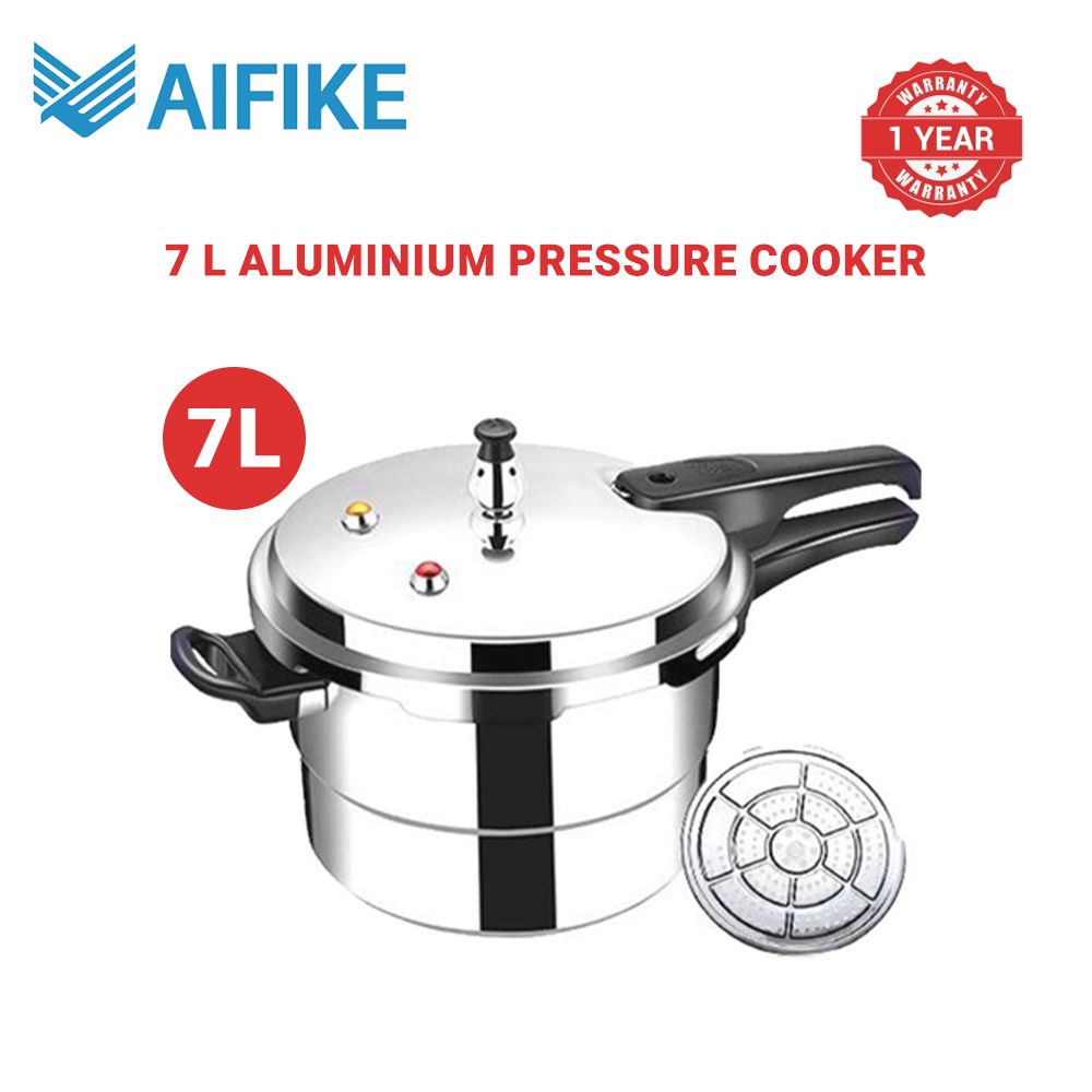 7L AIFIKE Aluminum Pressure Cooker  AFK-106 Thickened Large Capacity Explosion Proof Use By Stove and 
Induction Cookware And Give Steaming Rack + (FREE SPICE CONTAINER)