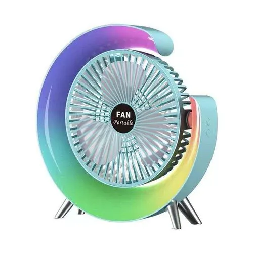 AIFIKE Modern  Desktop Fan With Glow Rainbow Three Wind Speeds And Angle Adjustment Long Battery Life(4-5 Hours) Type-c Charging Electric Small Fan-AFK111