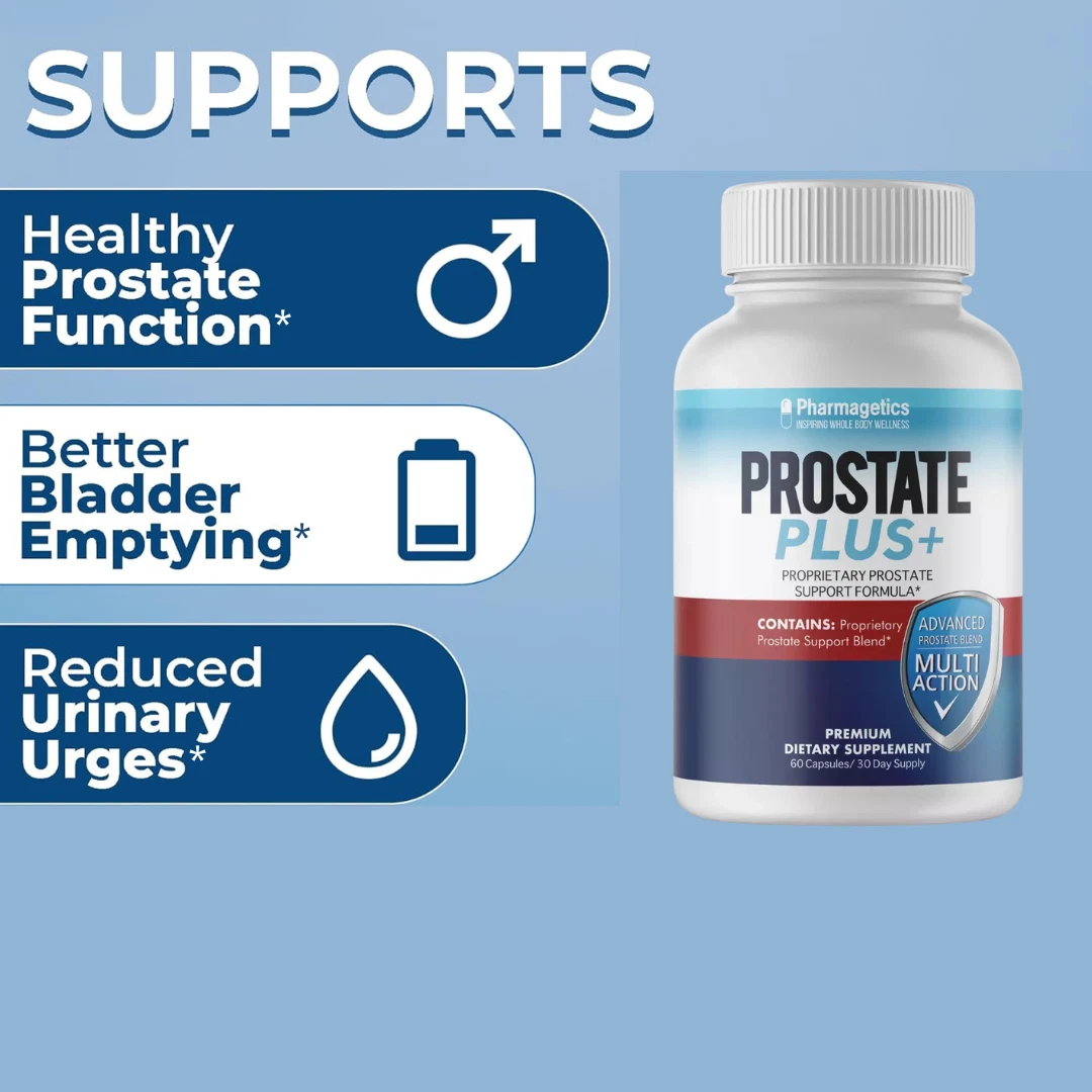 Prostate Plus+ – Advanced Prostate Support Supplement for Men – Promotes Urinary Health, Reduces Frequent Urination, Supports Bladder Function & Overall Prostate Wellness