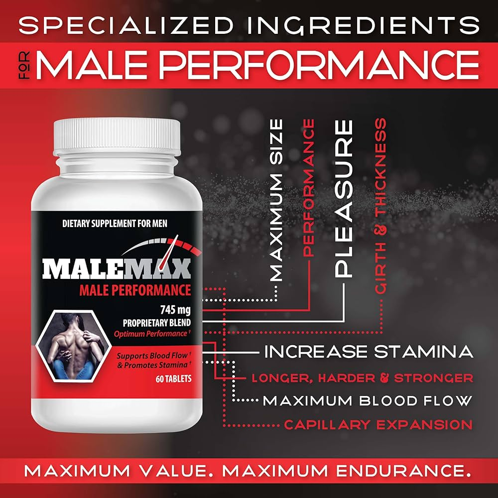 Male Max – Advanced Male Vitality & Performance Formula – Boosts Energy, Stamina, Libido & Testosterone Levels – Natural Supplement for Men’s Health, Strength & Endurance