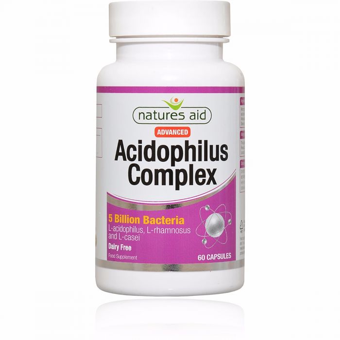 NATURES AID Acidophilus Complex 5 Billion Bacteria (Vegan) 60 Capsules