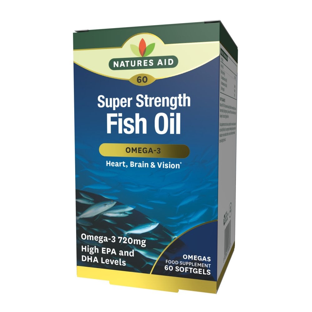 Natures Aid Super Strength Omega 3(1200mg fish oil)- 60 soft gels