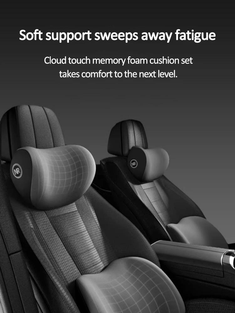 2PC Car Neck Pillow And Lumbar Cushion