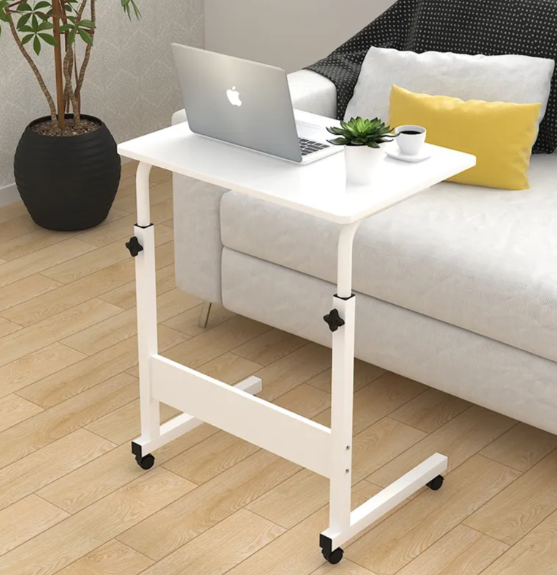 Portable Height Adjustable Home Computer Table Stand for Office//Home Study Laptop Desk -white