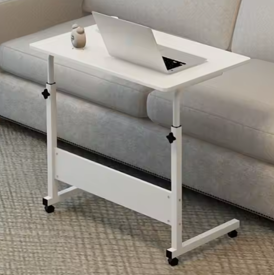 Portable Height Adjustable Home Computer Table Stand for Office//Home Study Laptop Desk -white