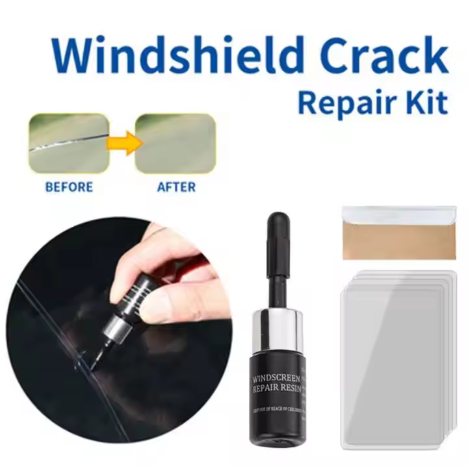 Windscreen Crack Repair Tool Kit Automotive Glass Nano Repair Fluid-Car Windshield Repair Resin Cracked Glass Repair Kit,Glass Corrector Set