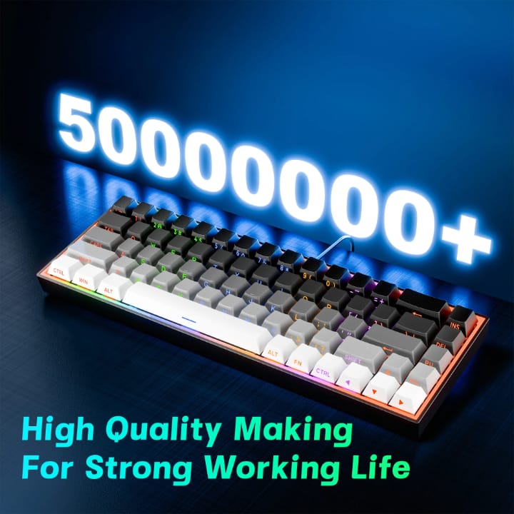 Side Printed PBT Keycaps Hot Swappable 68 Keys Gaming Keyboard 65% Custom Gateron Switch Mechanical Keyboard for Gamers