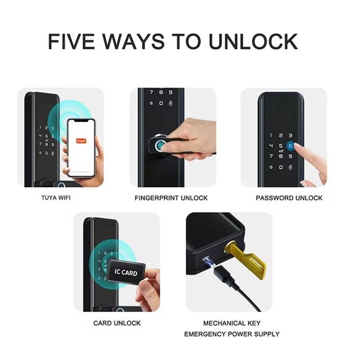 Tuya Wifi Smart Lock With Fingerprint ,card,password And App Control Smart Lock