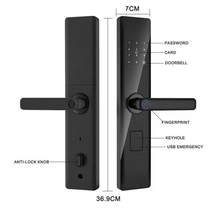 Tuya Wifi Smart Lock With Fingerprint ,card,password And App Control Smart Lock