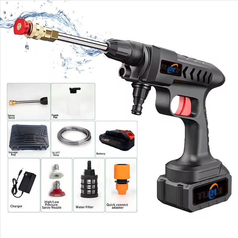 High-Pressure Water Sprayer, Car Washing Machine, 5M Range, Cordless Portable Electric Water High Pressure Washer Gun, Used For Car Washing, Floor Cleaning & Garden Watering