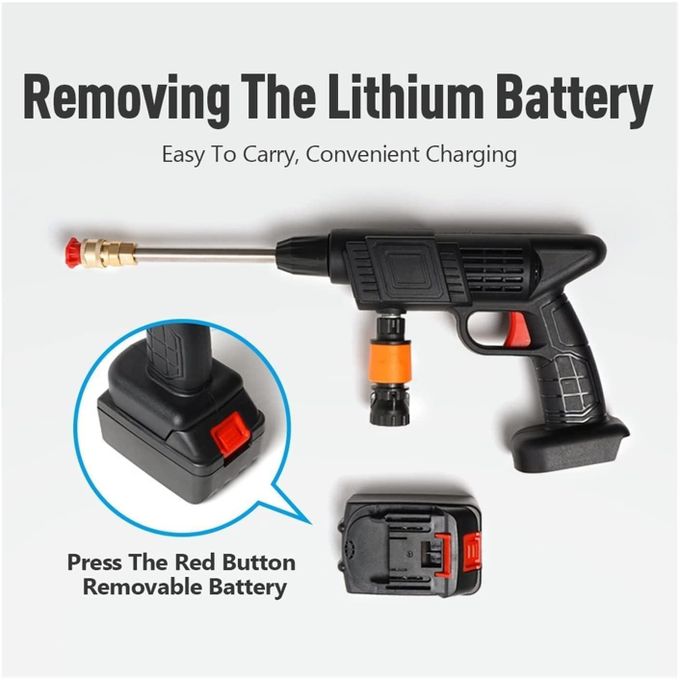 High-Pressure Water Sprayer, Car Washing Machine, 5M Range, Cordless Portable Electric Water High Pressure Washer Gun, Used For Car Washing, Floor Cleaning & Garden Watering