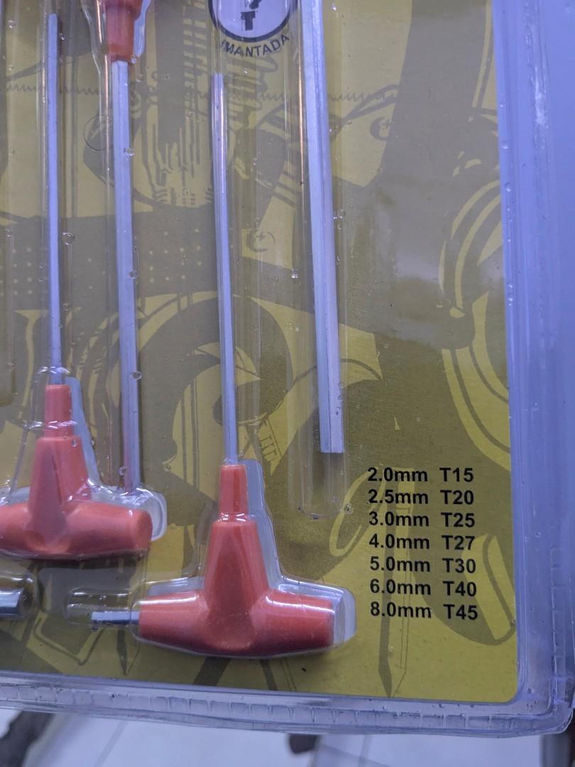7-Piece Durable T-Handle Allan Key Wrench Set (2mm - 8mm, T15 - T45)