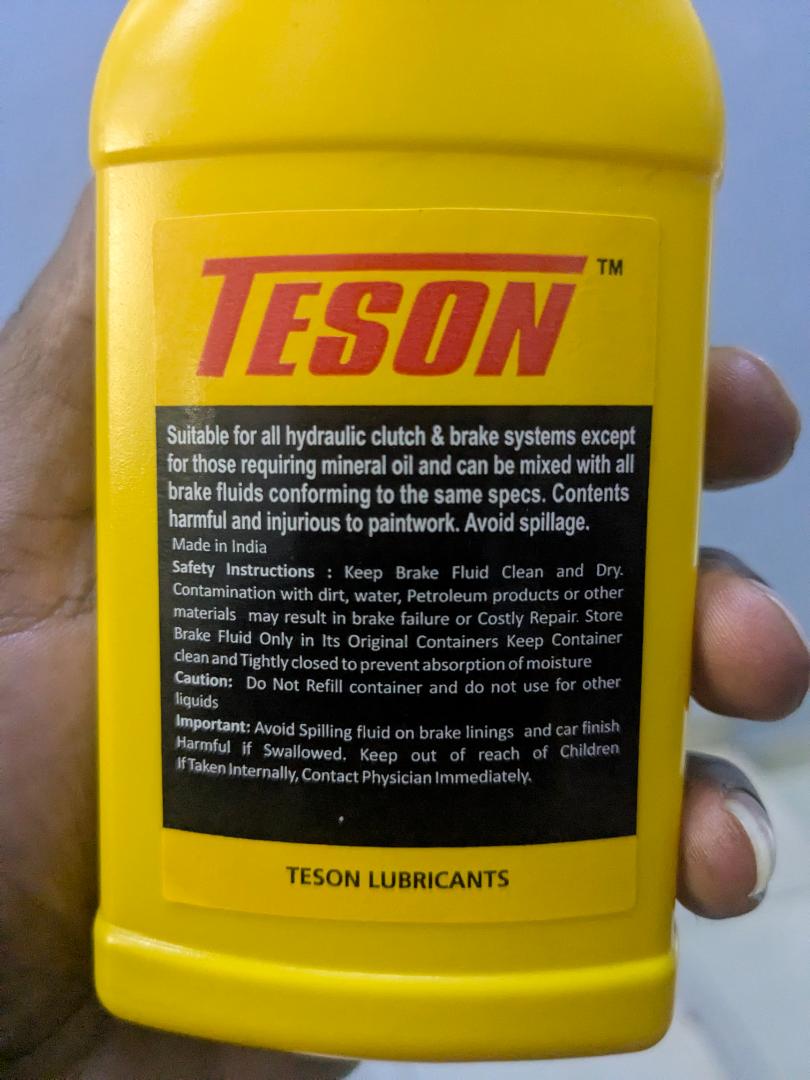 TESON Super Heavy Duty Hydraulic Brake & Clutch Fluid DOT-4. (200ML)