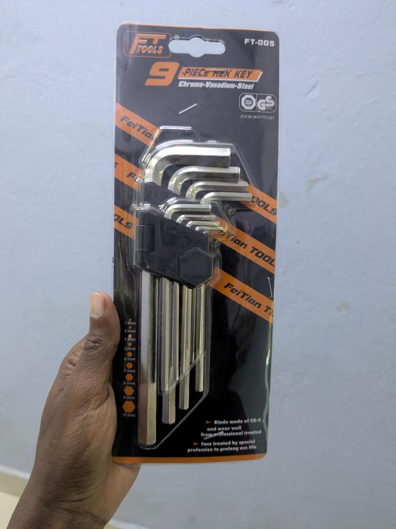 FT TOOLS 9-Piece Allen Hex Key Set (1.5mm - 10mm)