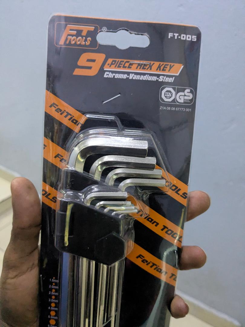 FT TOOLS 9-Piece Allen Hex Key Set (1.5mm - 10mm)