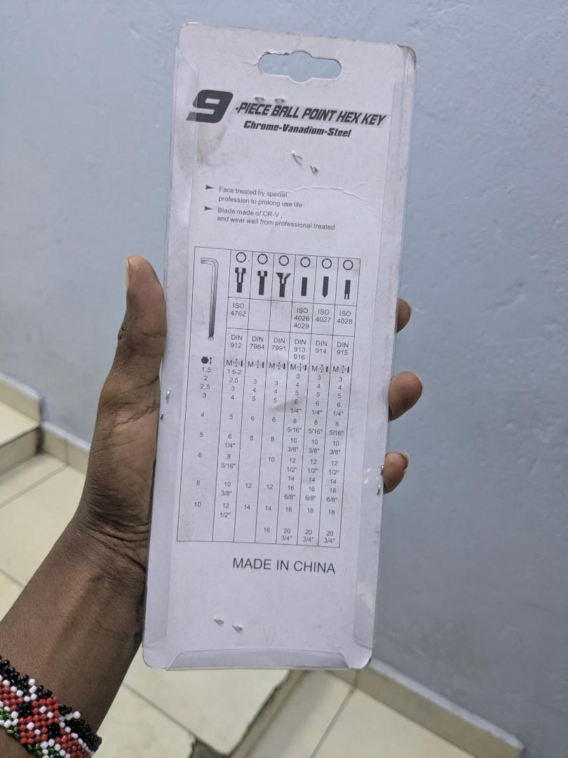 FT TOOLS 9-Piece Allen Hex Key Set (1.5mm - 10mm)