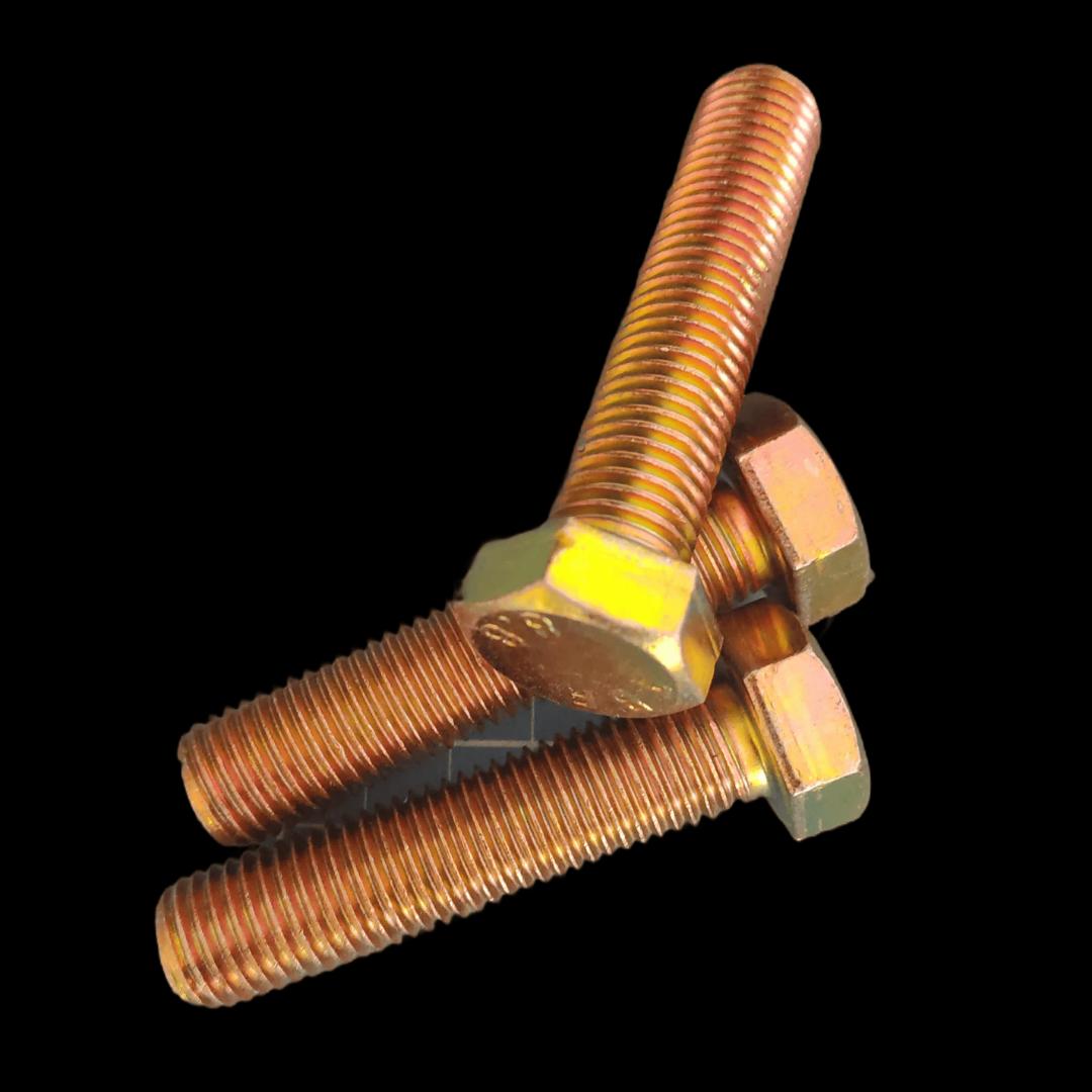 High Quality Hex Bolts & Nuts Set – 100pcs per Size (M5/M6/M8/M10/M12/M14) – Full Thread, Zinc Plated Steel