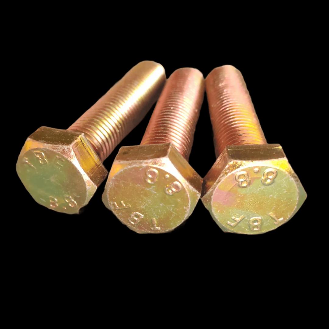 High Quality Hex Bolts & Nuts Set – 100pcs per Size (M5/M6/M8/M10/M12/M14) – Full Thread, Zinc Plated Steel