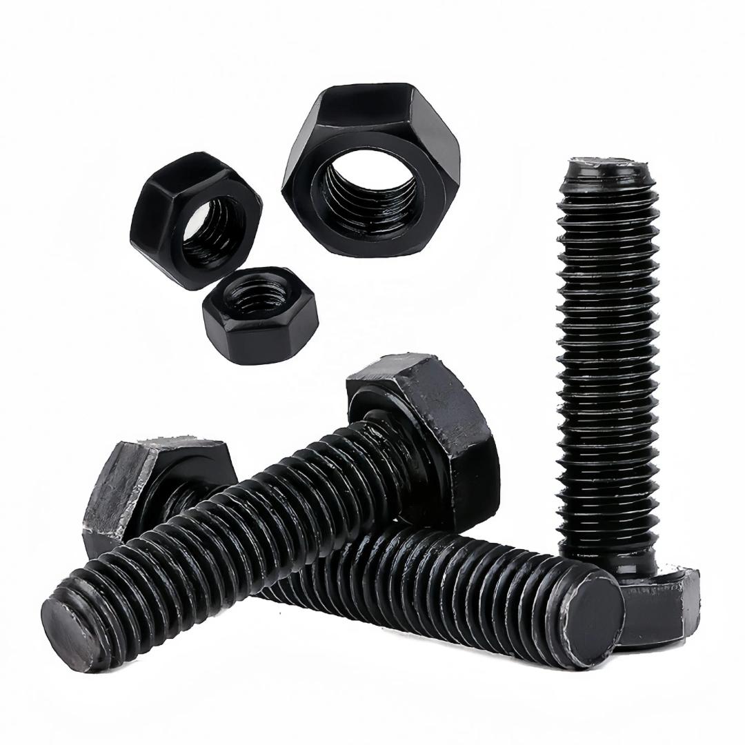 High Quality Hex Bolts & Nuts Set – 100pcs per Size (M5/M6/M8/M10/M12/M14) – Full Thread, Zinc Plated Steel