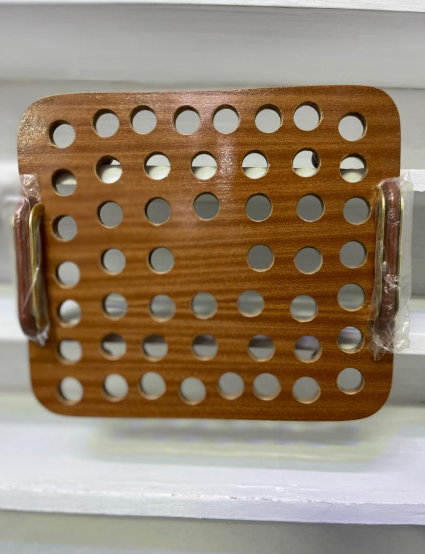 Deluxe Wooden Sacrament Cup Tray – Ventilated Communion Holder with Side Handles