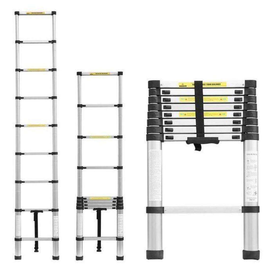 Multifunctional Folding Portable Telescopic Extension Ladder -Aluminum Heavy Duty Household Ladder 2.9 Meters