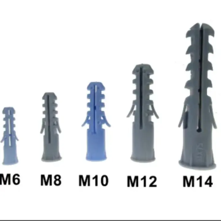 🛠️ Wall Plugs & Screws Set – M6 M8 M10 M12 M14 | Heavy Duty Expansion Anchors + Metal Screws for Concrete, Brick, Drywall (50PCS+50PCS)