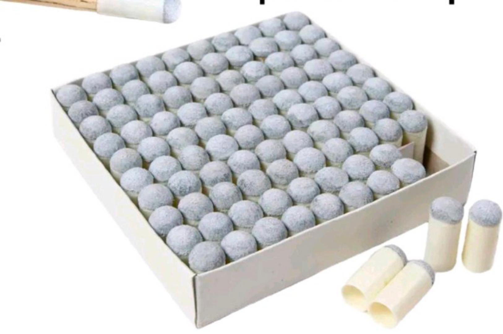 100pcs  Pool Cue Stick Replacement Tips Slip On Table Billiard Stable Snooker Repair Tool, PU Leather for Pool Stick 11mm