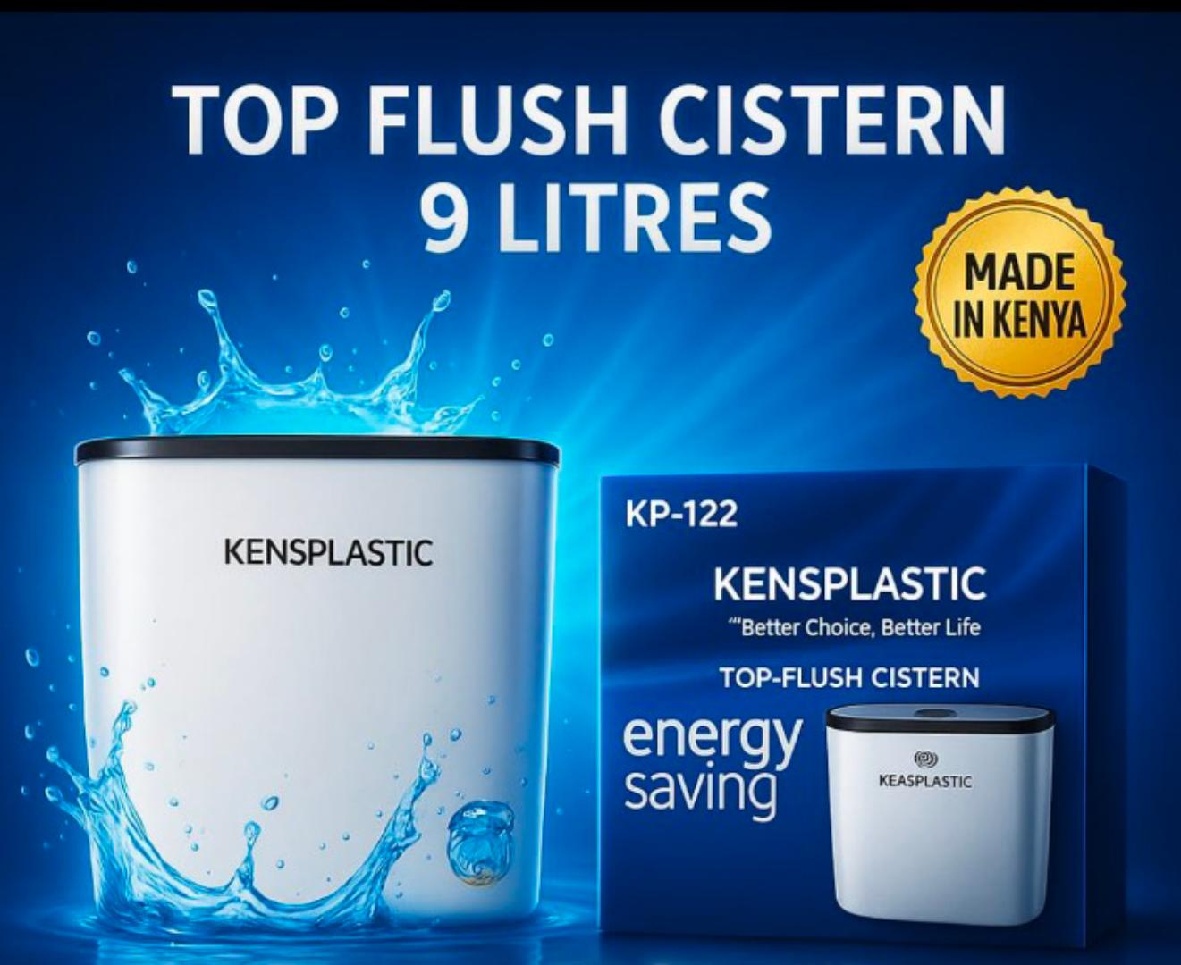 Top Push Button Dual Flush Toilet Plastic Cistern 9 liter's