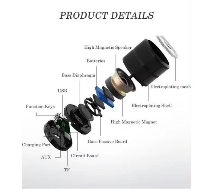 887 Wireless Bluetooth Speaker – Deep Bass, Portable, FM Radio, USB/SD Support