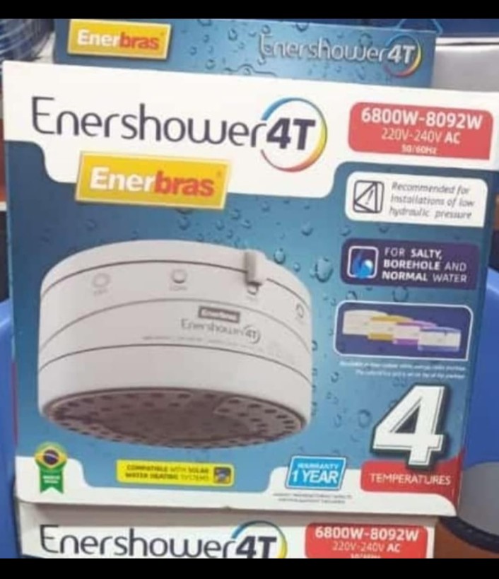 Enerbras 4T Instant Hot Shower Head Water Heater Salty & Normal. Easy installation, water 💦 saving, and high pressure.