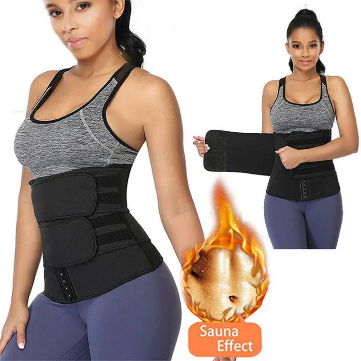 Double belt Women Shapewear Waist Trainer Shapers Neoprene Plus Size Body Slimming Sheath Reducing Tummy Sweat Workout Trimmer Belt Corset