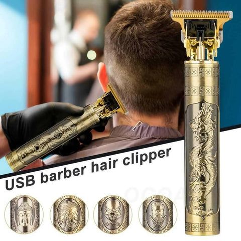 BEST Cordless Hair Clipper Trimmer Beard Electric Professional Haircut Dragon Monster Rechargeable ABS Vintage Metal Shaving Machine clippers Wireless Barber cutting Kinyozi