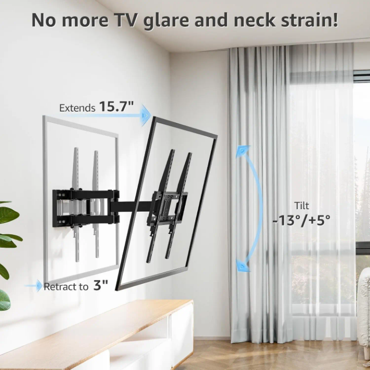 Heavy duty Mount Up Swivel Tilt Rotation secure support, Motion Adjustable Articulating for Most 32-65 inch LED, LCD Monitor Wall Bracket Compatitle With All Tv Brands eg Samsung,Hisense,Vitron,Vision