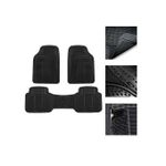Conjoined Five Seater Heavy Duty Rubber Car Floor Mats - 3 Piece Set