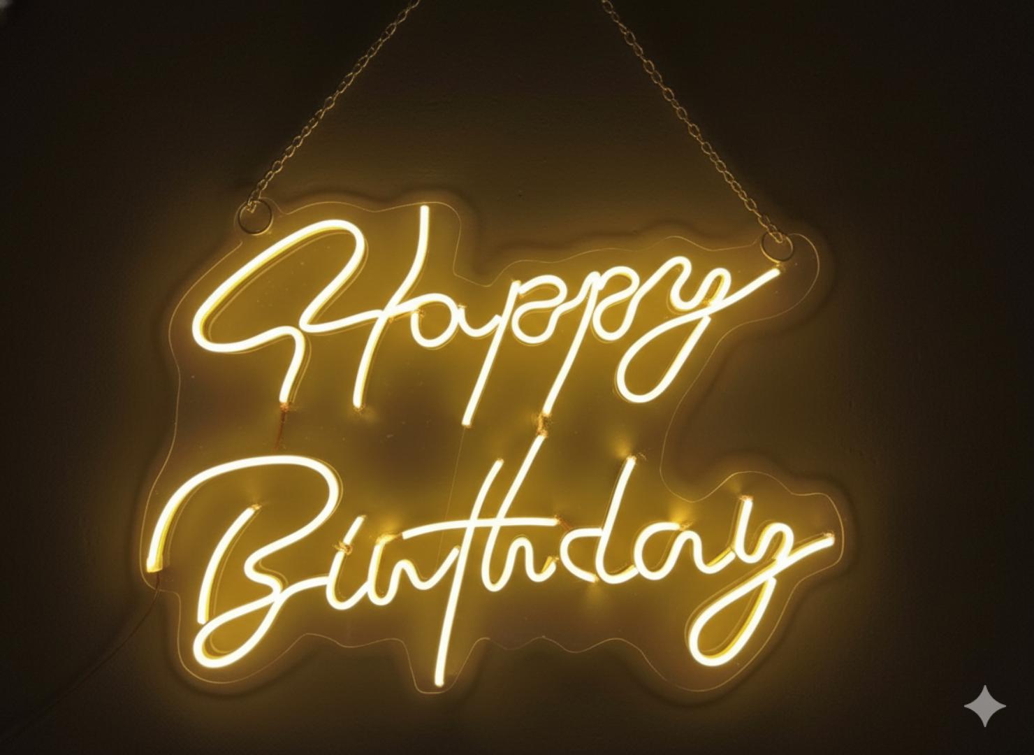 Led neon sign, Happy Birthday neon led wall decor 40 cm by 80 cm