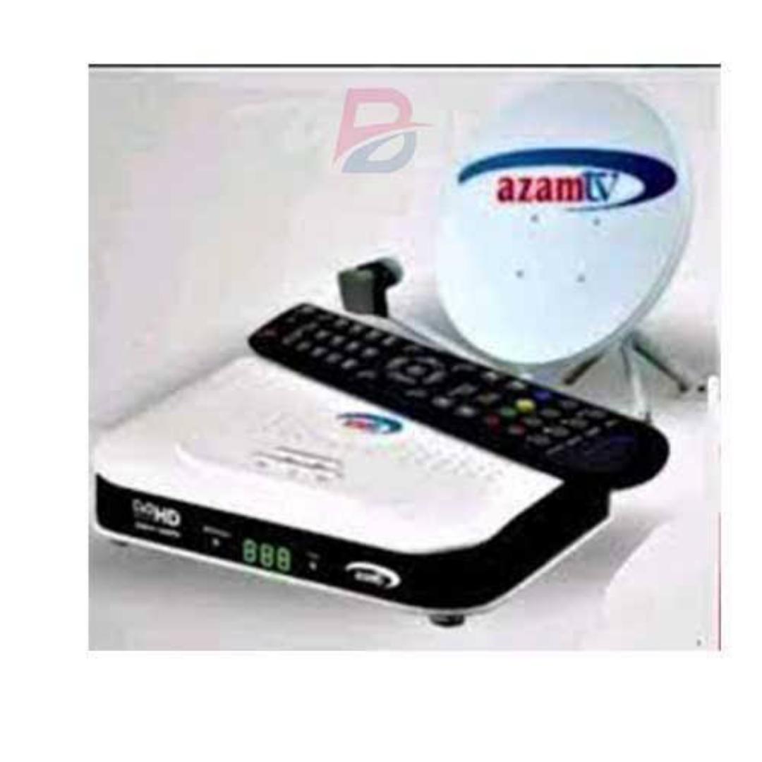 Azam satellite decoder Full kit- Dish, LNB, remote and cable included