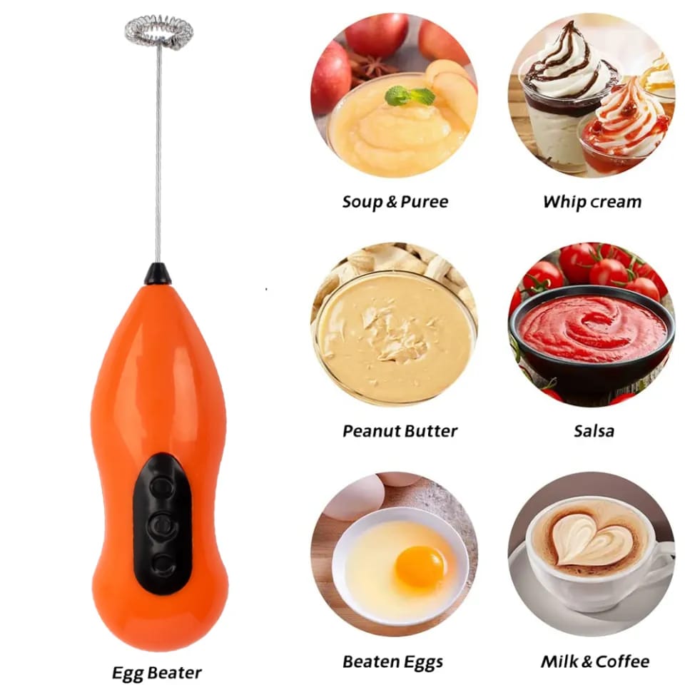 COFFEE WHISK FROTHER HAND MIXER MILK FROTHER FOR COFFEE - FROTHER HANDHELD FOAM MAKER FOR LATTES, ELECTRIC WHISK DRINK MIXER MINI FOAMER FOR CAPPUCCINO, FRAPPE, MATCHA, HOT CHOCOLATE