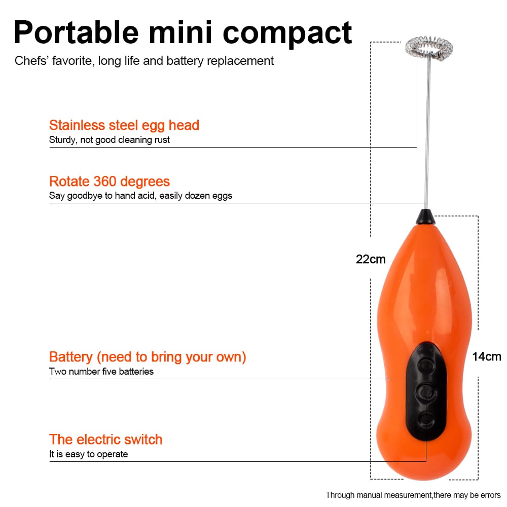 COFFEE WHISK FROTHER HAND MIXER MILK FROTHER FOR COFFEE - FROTHER HANDHELD FOAM MAKER FOR LATTES, ELECTRIC WHISK DRINK MIXER MINI FOAMER FOR CAPPUCCINO, FRAPPE, MATCHA, HOT CHOCOLATE