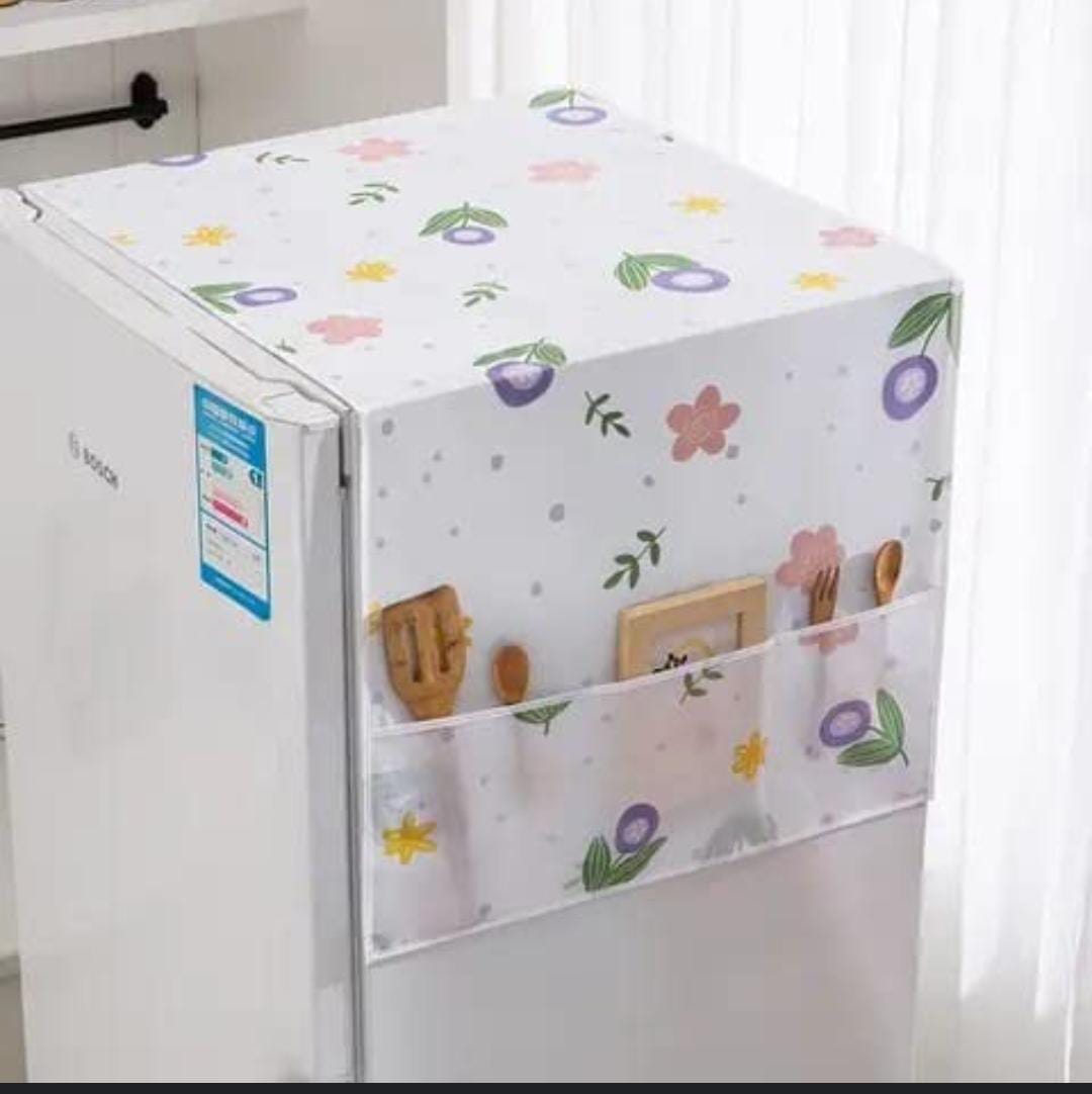 WATERPROOF AND DUST PROOF FRIDGE COVER MICROWAVE OVEN DUST COVER, FREEZER AND  TOP COVERS CUTE FRIDGE DUST PROOF COVER PEVA REFRIGERATOR COVER WASHING MACHINE WATERPROOF COVER