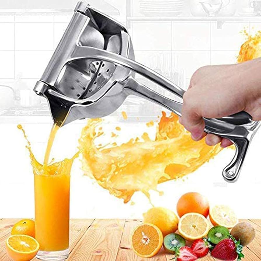 HAND JUICER SQUEEZER - ALUMINIUM MANUAL HAND PRESS JUICER, COMFORTABLE ERGONOMIC GRIP FOR EFFICIENT JUICE EXTRACTION OF POMEGRANATES, CITRUS, AND OTHER FRUITS | DURABLE, COMPACT, EASY TO USE AND CLEAN