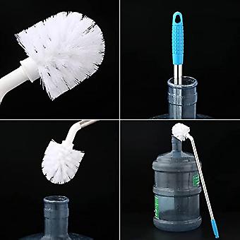 BENT GALLON BOTTLE CLEANING BRUSH LONG BOTTLE BRUSH, GALLON BOTTLE CLEANING BRUSH, WATER BOTTLE BRUSH WITH BENDABLE REPLACEMENT BRUSH HEAD, NYLON BRISTLES AND STAINLESS STEEL HANDLE BUCKET CLEANING BR