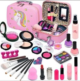 Kids real make up Washable Real Cosmetic, Non-Toxic Frozen Toys Toddler Makeup Kit, Princess Dress up Game