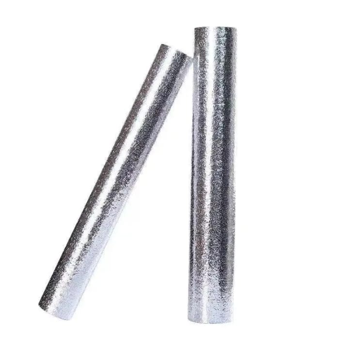ALUMINIUM FOIL FOR KITCHEN TOPS 45 BY 300  DRAWERS AND BATHROOM WALL PAPERKITCHEN WALLPAPER OIL PROOF STICKER BACKSPLASH ALUMINUM FOIL SELF-ADHESIVE PAPER SILVER CABINET LINER SHELF LINER WATERPROOF A